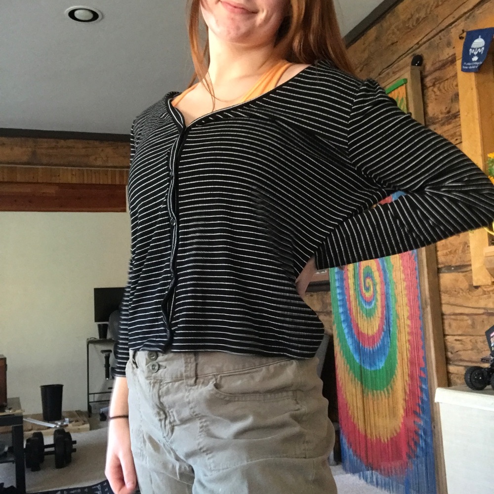 Long sleeve striped button up long sleeve